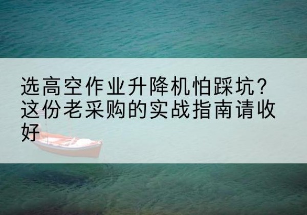 金华高空作业升降机厂家推荐-选高空作业升降机怕踩坑？这份老采购的实战指南请收好